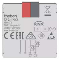 TA 2.1 KNX. Bộ chuyển đổi tín hiệu nhị phân/KNX, 2 kênh.