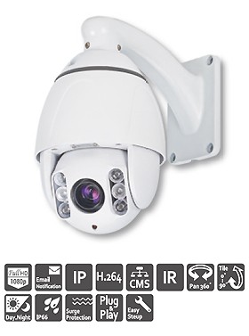 NP2102WAI - camera bán cầu 1080p, quay, quét, Zoom, hồng ngoại, chống nước
