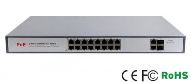 LW-62022G. Switch 16xGE/PoE+2xRJ45/SFP.