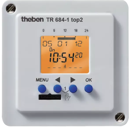 TR 684-1 top2. Công tắc thời gian hàng tuần, 1 kênh.