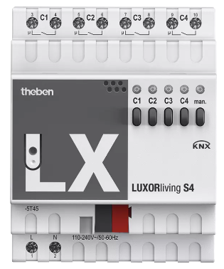 LUXORliving S4. Mô đun đóng/cắt 4 kênh.