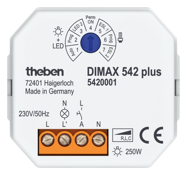 DIMAX 542 plus. Điều chỉnh độ sáng đèn.