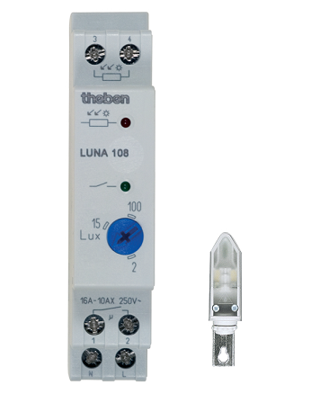 LUNA 108 AL. Công tắc cảm ứng ánh sáng, 2~100lx, trễ bật/tắt: 20/80s