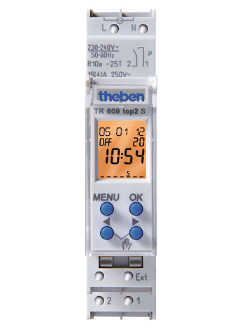 TR 609 top2 S. Công tắc thời gian KTS, hàng tuần/1 giây, 1 kênh, hỗ trợ thẻ nhớ.
