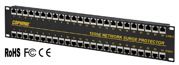 15-SP24PAG. Chống sét 24 cổng 10GbE/PoE, 15kV, gắn rack.