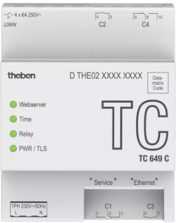 TC 649 C. Công tắc thời gian điều khiển CLOUD, 4 kênh.