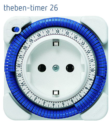 theben-timer 26. Công tắc thời gian, 96 đoạn/ngày/15 phút, 1 kênh.