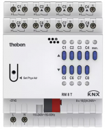 RM 8 T KNX. Bộ điều khiển đóng, ngắt hoặc rèm cửa, 8 kênh, KNX.