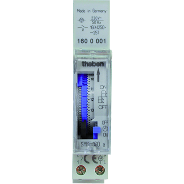 SYN 160 a. Công tắc thời gian, 1 kênh, c/trình ngày/96 phân đoạn/15 phút