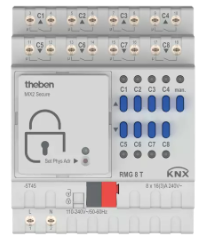 RMG 8 T KNX. Bộ điều khiển đóng, ngắt hoặc rèm cửa, 8 kênh, KNX base module.