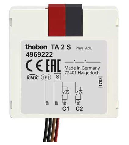 TA 2 S KNX. Bộ chuyển đổi tín hiệu nhị phân, 2 ngõ vào, KNX.