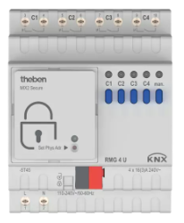RMG 4 U KNX. Bộ điều khiển đóng, ngắt, 4 kênh, KNX base module.